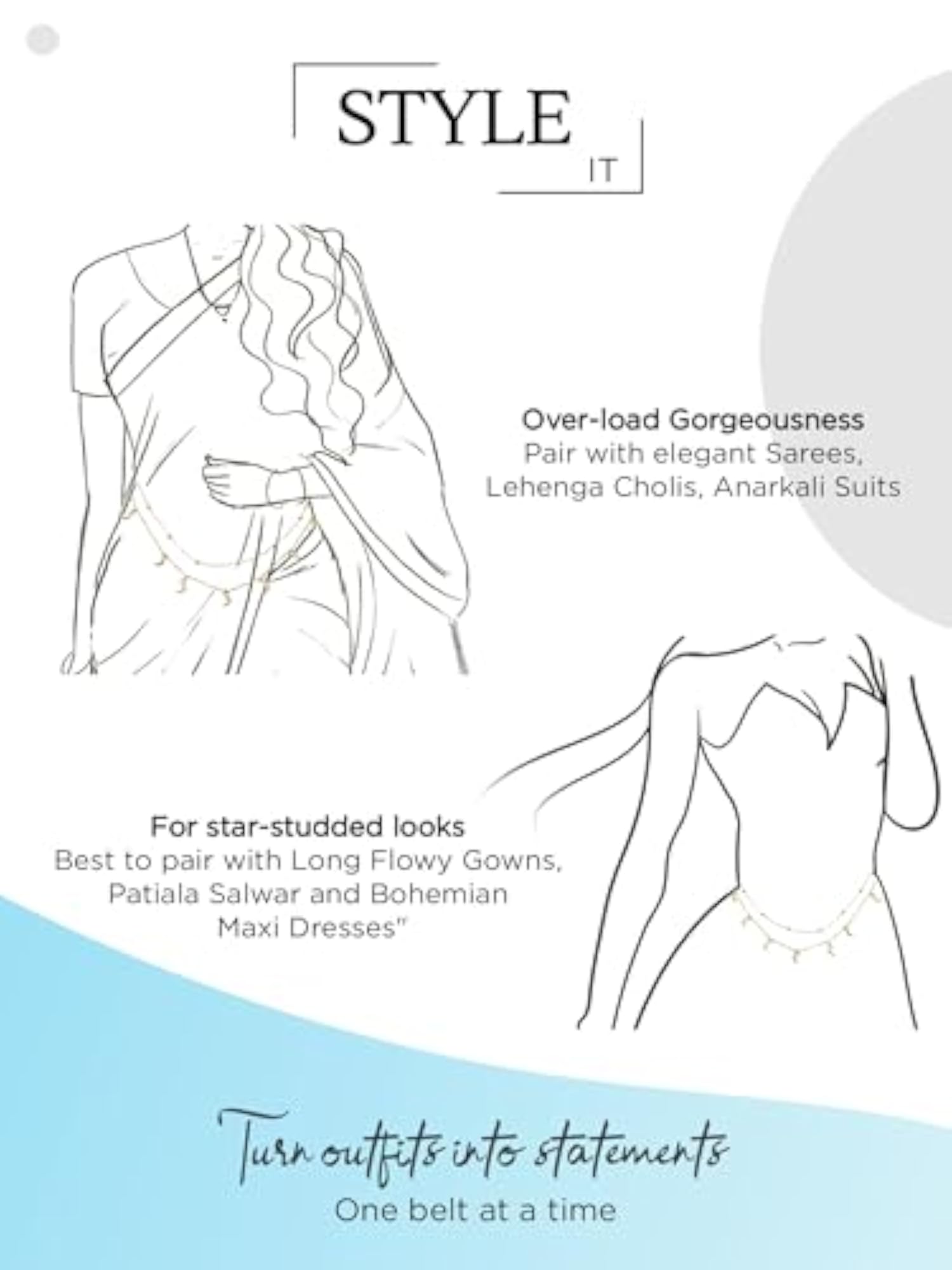 Multilayered Moon Charm Belly Chain Waist Chain