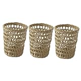 Porte-gobelets tissés : il est fabriqué en paille, qui peut utilisé pendant une longue période, support tissé pour tasse