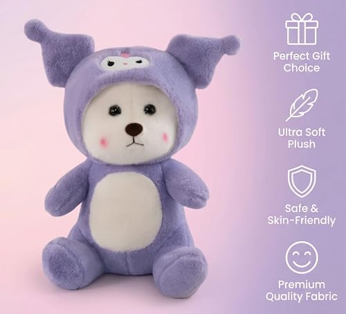 Image of Tickles Cute Anime Cartoon Character Soft Stuffed Plush Animal Toy for Kids Boys & Girls Birthday Gift (Color: Purple Size: 25 cm)