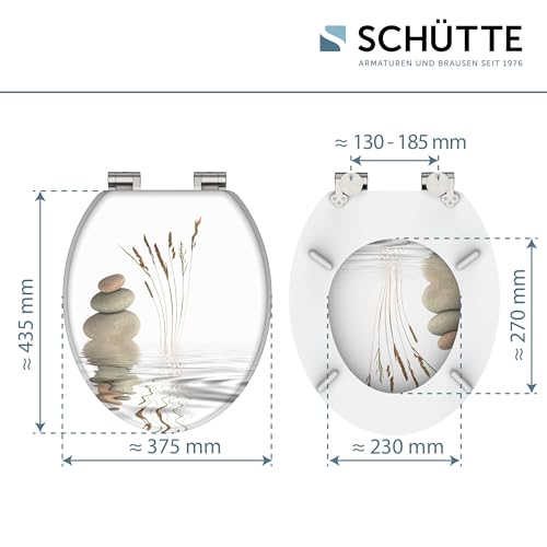 Foto von SCHÜTTE WC-Sitz BALANCE mit Absenkautomatik aus Holz, hochwertiger Toilettendeckel mit 175kg Belastbarkeit, Toilettensitz mit Brille, Klodeckel für WC, MDF Holzkern Klobrille mit Motiv