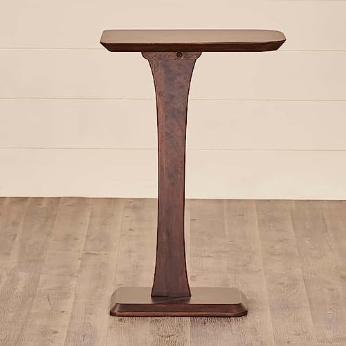Image of Laos End Table for Living Room and Bedroom: Premium Rectangular Side Table with Brown Finish and Mango Wood for Home and Kitchen Ideal for Home Decor