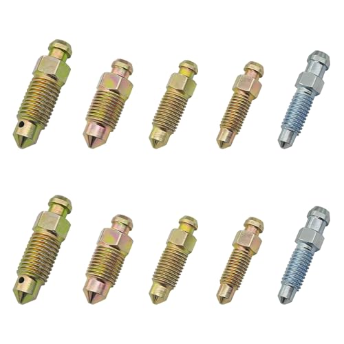 Wjelet Ensemble de 10 vis de purge pour étrier de frein, vis de purge pour maître-cylindre de frein et étrier de frein à disque, construction en acier robuste pour...