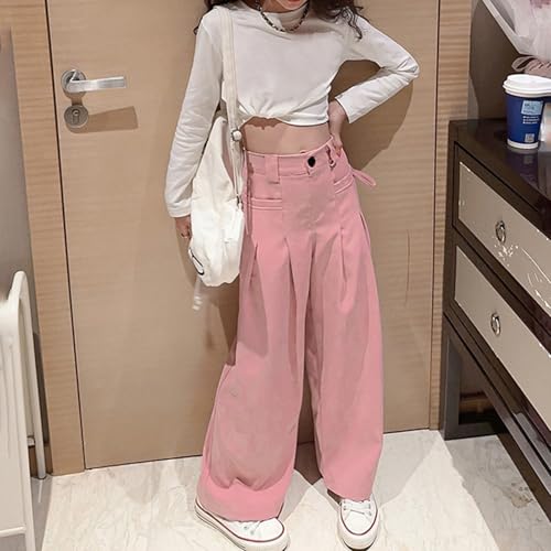 Girls' Vintage Multi-Pocket Cargo Pants Solid Color Streetwear Parachute Pants Vintage Grung𝚎 Aesthetic Clothes4