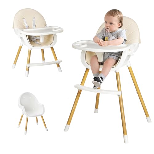 Trona Plegable Bebé Ajustable Portatil Multifuncional Silla De Comer Para Bebé Con Cinturón De Seguridad Y Plato Desmontable De Cena, 91x56x45.6cm Beige Trona Plegable Bebé Ajustable Portatil Multifuncional Silla De Comer Para Bebé Con Cinturón De Seguridad Y Plato Desmontable De Cena, 91x56x45.6cm Beige
