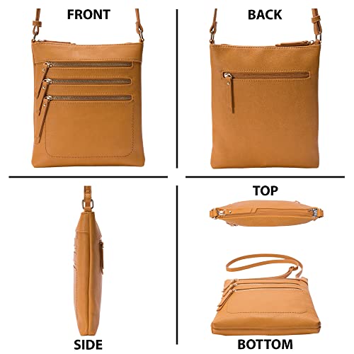 Image of Solene Crossbody Bag Functional Multi Pocket Messenger Purse Top Zip Closure Shoulder Handbag With Adjustable Strap