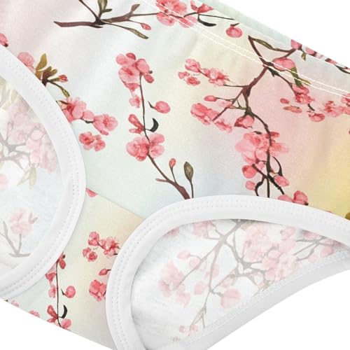 Toddler Girls Underwear 2t Cotton Panties Little Girl Bright Briefs Kids Undies Cherry Blossom Pink Flowers4
