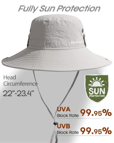 FURTALK Sun Hats for Men Fishing Hat UPF Protection Wide Brim Bucket Hat
