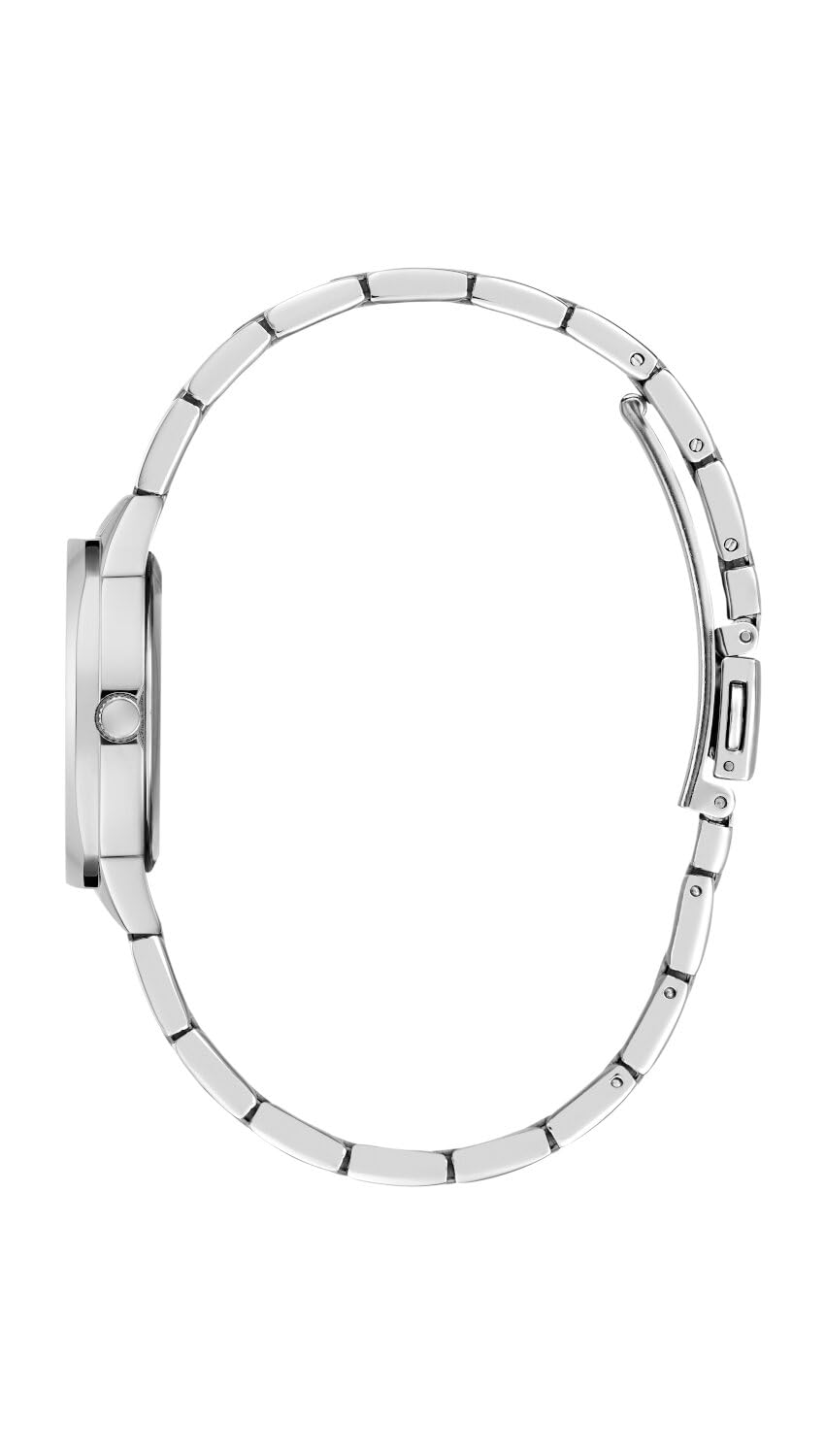 Guess Damski zegarek na rękę GW0767L6 Charlotte, 30 mm stal nierdzewna srebrny PVD, niebieska tarcza z cyrkonią, kwarc, szkło mineralne, 1 ATM, bransoletka ogniwowa