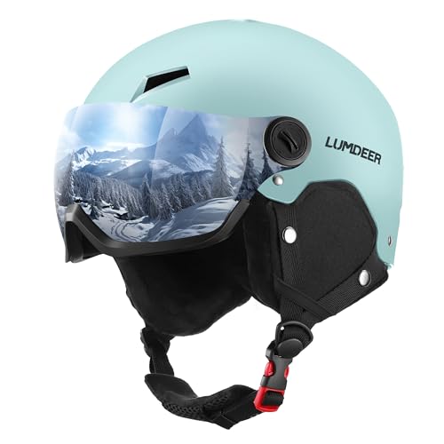 LUMDEER Ski Helmet with 2 in 1 Visor Goggles UV Protection Snowboard Helmet Certified Ajustable Snow Sport Helmets for Men Women Skiing Skating Snowboarding