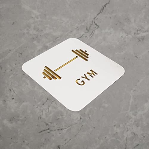 Image of CVANU 1pc GYM Acrylic Sign Board for Office /Business /Hospital Sign SelfAdhesive Board c38