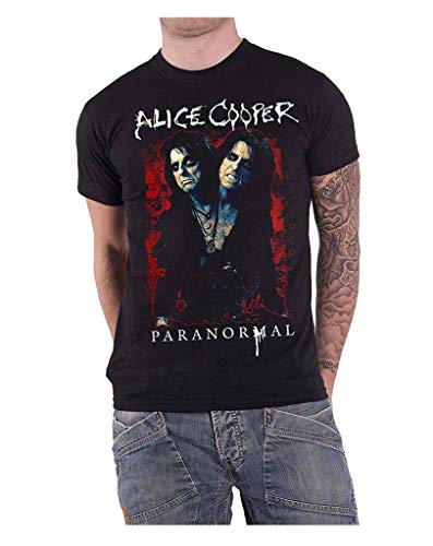 Générique Alice Cooper T Shirt Paranormal Splatter Logo Nouveau Officiel Homme Noir - Les Beatles, Paul McCartney, John Lennon, RIngo Starr, George Harrison Générique Alice Cooper T Shirt Paranormal Splatter Logo Nouveau Officiel Homme Noir