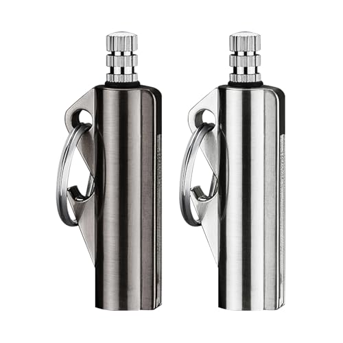 STEHEMO 2 Pack Permanent Match Infinity Lighter Multitool Keychain Bottle Opener for Men Reusable Waterproof Metal Match Strike Anywhere Forever Flint Fire Starter for Outdoor Survival Style3