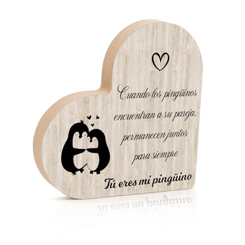 SereneGLow Presentes para casais presente dia dos namorados placa coração de madeira 2 cm espessura presentes para ela presente para namorada aniversário casal para a minha mulher marido originais