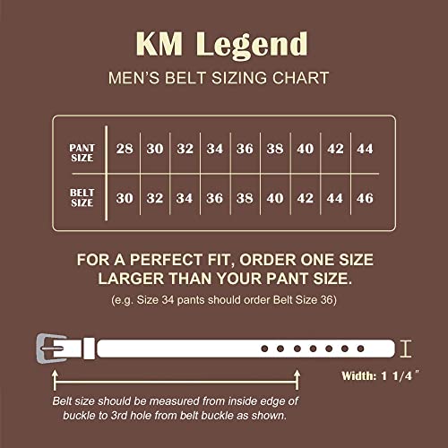 Km Legend Mens Genuine Leather Dress - Classic & Fashion For Work Business And Casual Belt, Saffiano White, 36 Us #TOP3