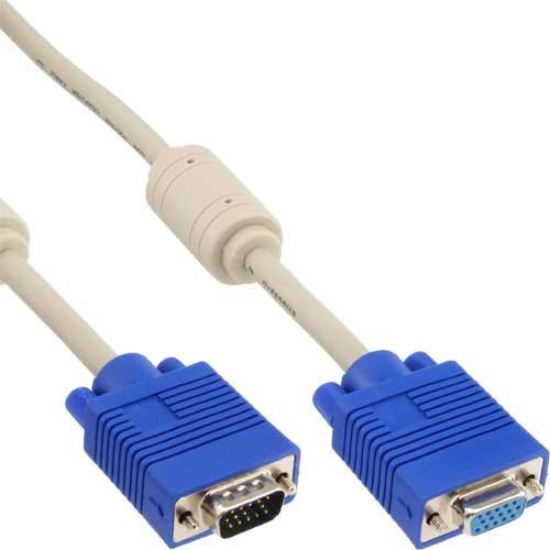 Preisvergleich Produktbild InLine 17742 S-VGA Verlängerung, 15pol HD Stecker / Buchse, beige, 2m