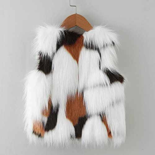 1-11 Years Little Girl Winter Waistcoat Coat Jacket Toddler Faux Fur Vest Coat Winter Warm Gilet Waistcoat Outerwear3