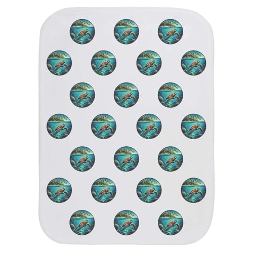 Azeeda 'Tropical Island Turtle' Baby Burp/Wash Cloth (BC00030930)