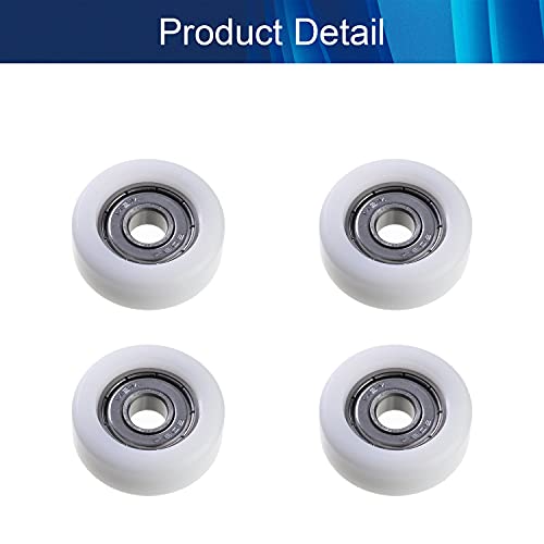 Jutagoss Bearing Pulley Wheel Roller Idler Bearing Pulley Sliding Conveyor Nylon Wheel For Engineering Machinery Roller Skating Shoe White 4Pcs #TOP3