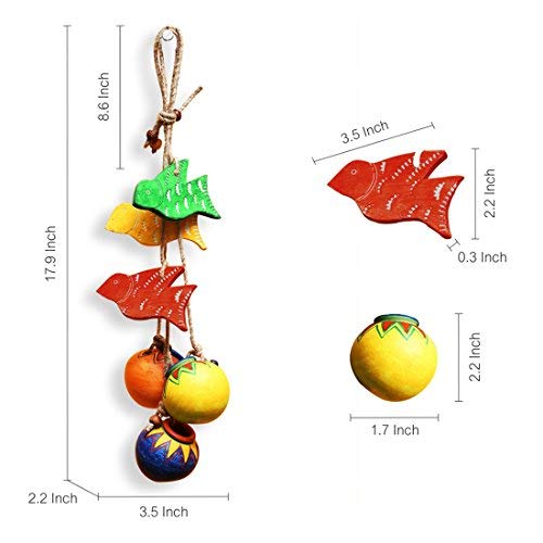 Carillon Birds & Matkis Terracotta, suspension décorative faite main