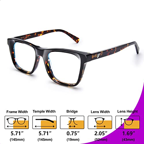 Image of VISOONE Square Blue Light Blocking Glasses TR90 Clear Lens for Women Men BONA