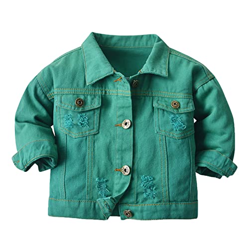 Toddler Baby Boy Girls Denim Jacket Long Sleeve Button Down Jeans Coat Cowboy Outwear Western Clothes (E, 9-10 Years)