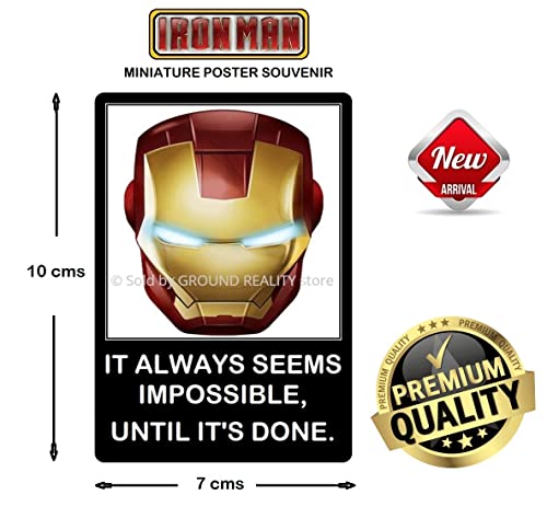 Image of LADY HAWK Iron Man Arc Reactor Poster Motivational and Inspirational Quotes Miniature Picture with magnetic backing. Directly sticks to any Metal Surface. Size 10x7cms Ironman Poster Series (AV46)