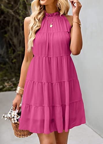 Image of KIRUNDO Summer Sundresses for Women Halter Dress Babydoll