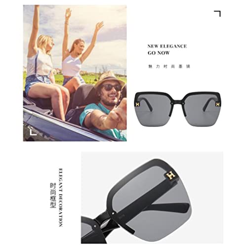 Eyebrow Half Frame Square Sunglasses Ladies Fashion Letter Beach Glasses Outdoor Travel Sunglasses2