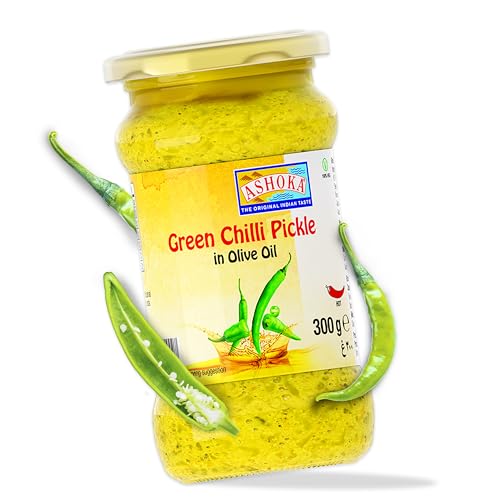 Ashoka Green Chilli Pickle in Olive Oil, 300g