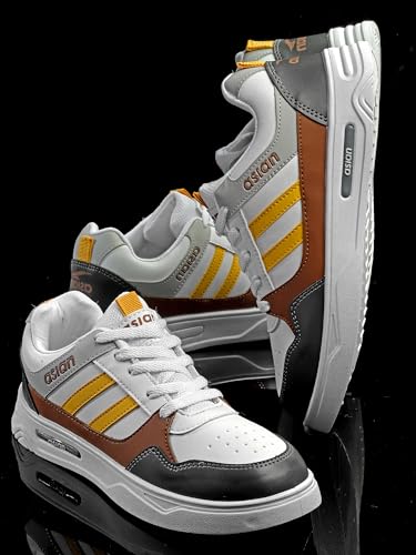 ASIAN Men's BOSTON-02 White Casual Sneaker Shoes with Synthetic Upper Lightweight Comfortable Mid Top Sneaker Shoes for Men's & Boy's 3 ASIAN Men's BOSTON-02 White Casual Sneaker Shoes with Synthetic Upper Lightweight Comfortable Mid Top Sneaker Shoes for Men's & Boy's - Image 4