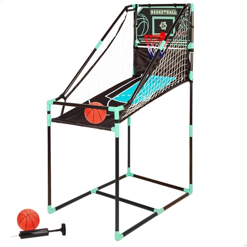 COLORBABY CB Games Canasta de Baloncesto con Marcador electrónico, Estructura metálica de 64 x 100 x 150 cm, Diseño Retorno, Incluye balones, Ideal para Jugar en Interiores Desde 3 años (47999)