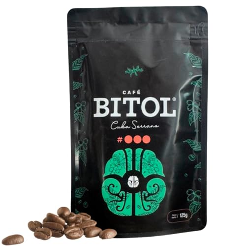 BITOL #3 Café Especialidad Cuba Serrano 100% Arábica | Café en Grano de Altura Sabor Chocolate, Jazmín, Vainilla | Tueste Natural, Cuerpo Sedoso, Baja Acidez | Ideal Espresso Cafetera Italiana | 125g
