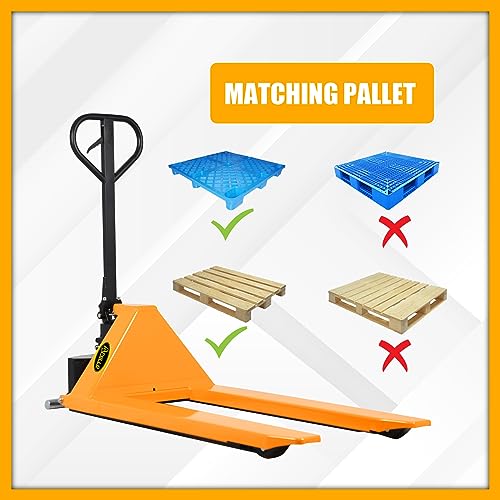 APOLLOLIFT Scissor Pallet Trucks, Manual Pallet Jack, 2200lbs Capacity Pallet Lift, 45" Lx21 W Fork,31.5'' Raised Height, Suitable for Euro Pallets