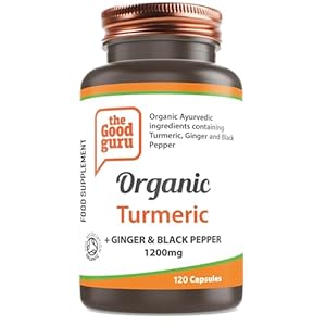 Organic Turmeric Ginger and Black Pepper Supplement 1200mg- 120-Capsules by The Good Guru