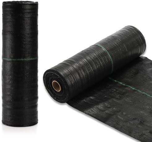 Suwimut 1.3FT x 250FT Weed Barrier Landscape Fabric, Heavy Duty Garden Cloth Ground Cover, Weed Block Gardening Mat Woven Geotextile Fabric for Garden, Yard, Pathway, Driveway, Road, Vegetable Patch