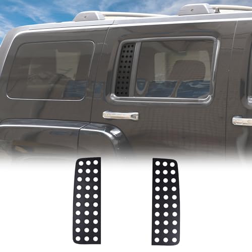 Rear Side Window Trim Cover Fit for Hummer H3 2005-2009, Car Rear Window Glass Cover Trim, Car Window Honeycomb Shades Cover Panel, 2PCS (Honeycomb Style)