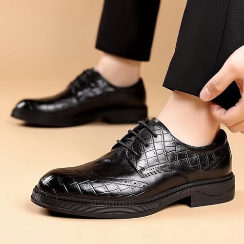 Men Shiny Patent Leather Dress Shoes Non-Slip Softsole Comfortable Fashion Lace Up Business Walking Oxford Shoes2