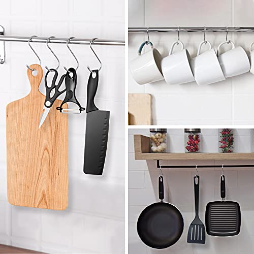 20 Stück S Haken 9cm, Bolatus S-Haken Edelstahl Robuste Metallhaken S-förmige Haken für Küche Badezimmer Schlafzimmer Büro Edelstahlhaken - Image 7