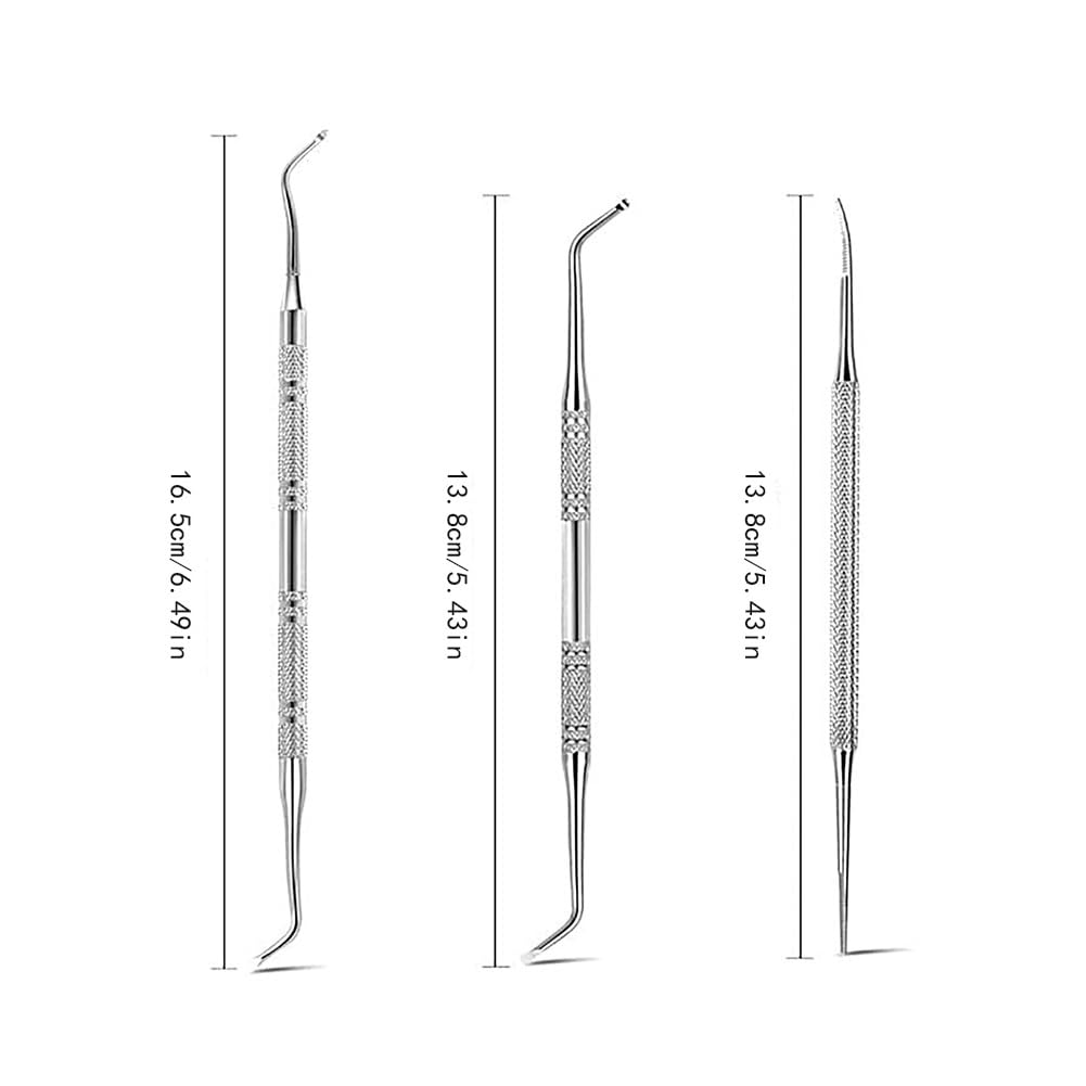 3 Piece Pedicure Tools for Feet Toenail Files and Lifter Stainless Steel Ingrown Toenail Removal for Nail Cleaning — view 6