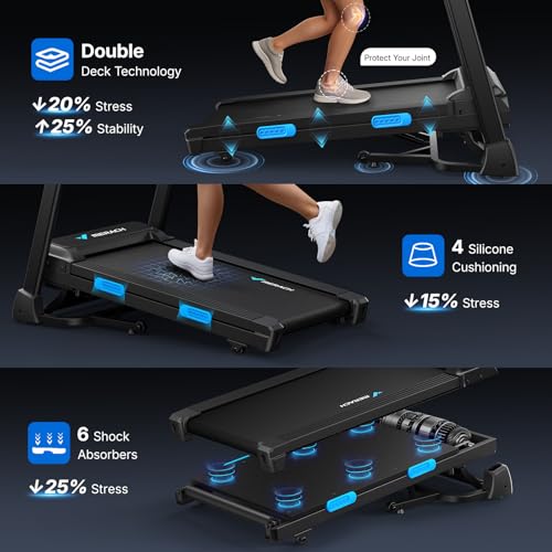 Image of MERACH T12 Foldable Treadmill for Home 300 LBS Capacity Wide Running Belt | 0-15% Incline Treadmill with LED Display, Smart App, 2.5HP Brushless Motor, Compact Design