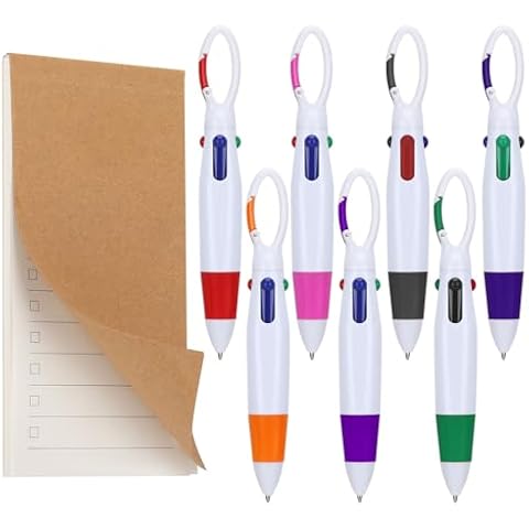 7 Pack Multicolour Lanyard Pen and Notebook Set Cover