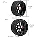 RcarmubWow RC Wheels and Tires for 1/7 Felony 6S BLX,RC Truck Tires RC Wheels and RC Tires,4pcs Highway Tires(2 Big 2 Small,Black with Carbon