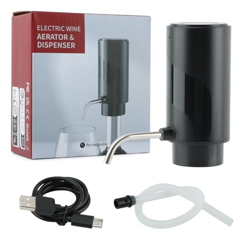 Electric Wine Decanter Aerator, Automatic One-Touch Quick-Pour Dispenser with USB Rechargeable Battery, Wine Air Aerator Pourer Spout
