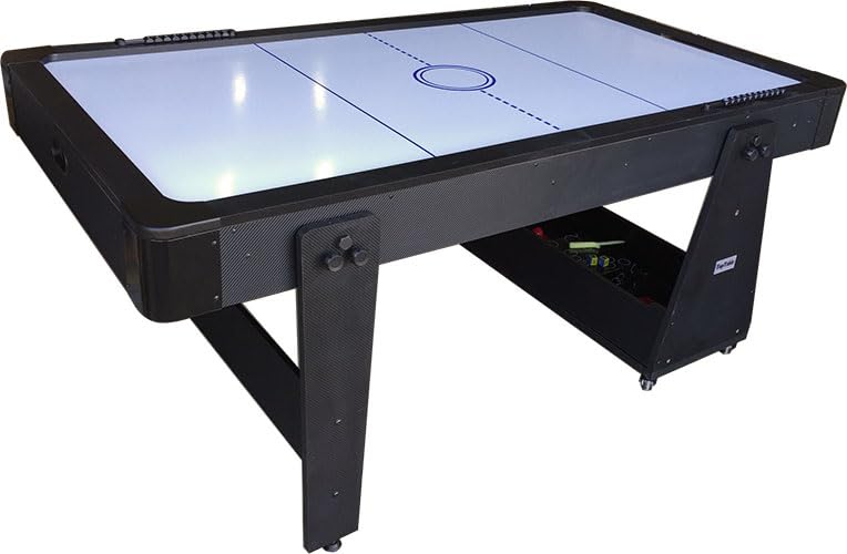 TopTable Twist Max Blau-Weiß, Mobile (klappbar & fahrbar) 6,5ft - Kombi 2 in 1 Airhockey & Billardtisch Pool – Bild 4