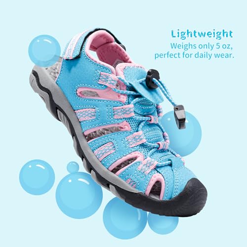 Image of DREAM PAIRS Boys Girls Summer Outdoor Athletic Sport Sandals Walking Water Hiking Hook and Loop Adjustable Multicolor for Toddler /Little /Big Kids