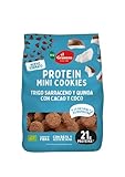 El Granero Integral - Mini Cookies Proteicas de Cacao y Coco BIO - 130 g - Alto Contenido en Proteínas - Fuente de Energía Natural - Aptas para Dietas Saludables