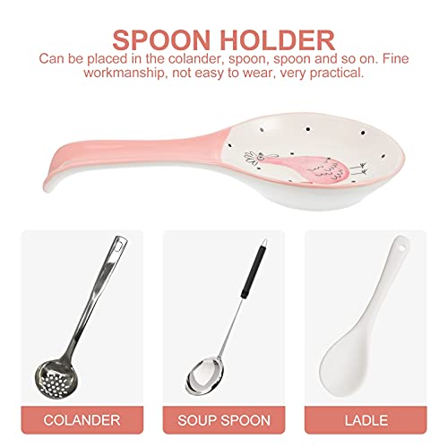 Hemoton Descanso de colher de cerâmica, suporte de colher de porcelana para cozinha, descanso de ute