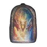 kaiyun Three Colorido Dragón Heads Mochilas Para Chicos Y Chicas Puerta Mágica Adolescentes Bolsa De Escuela 17inch Gran Capacidad Con Hebilla De Ajust