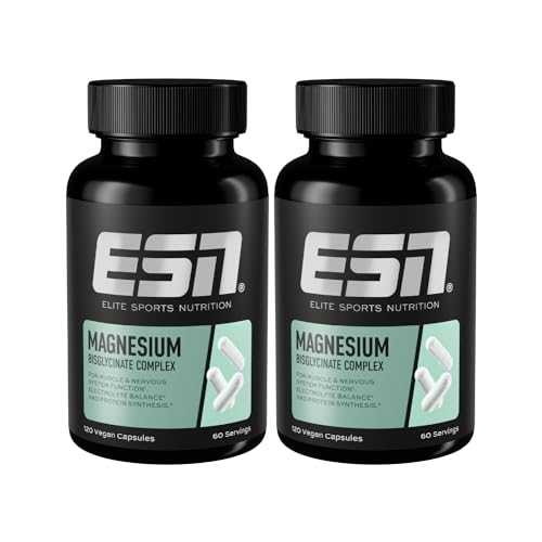 ESN Magnesium Caps, 2 x 120 Kapseln, 300 mg Magnesium pro Tagesportion zum Schutz vor Muskelkrämpfen, hohe Bioverfügbarkeit, 