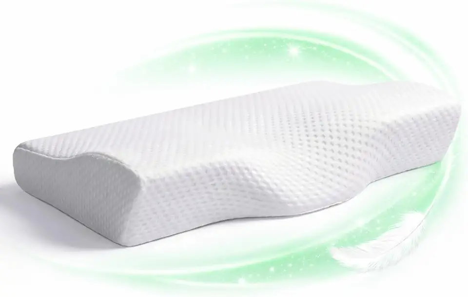 Travesseiro Cervical Ortopédico Viscoelástico – Suporte Ergonômico para Coluna e Pescoço – Espuma NASA – Alívio de Dores